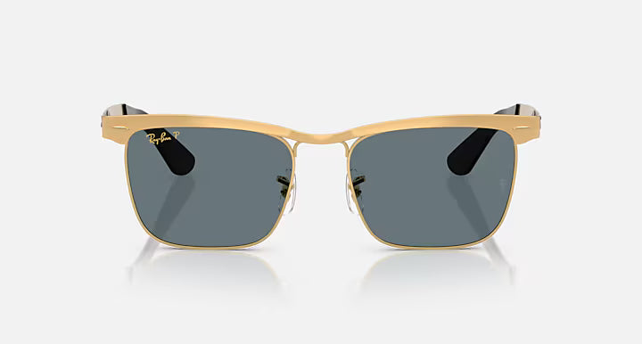 Ray-Ban Gold Frame with Dark Blue Lens Wayfarer Deluxe 0RB3875-92763R