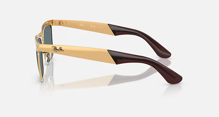 Ray-Ban Gold Frame with Dark Blue Lens Wayfarer Deluxe 0RB3875-92763R