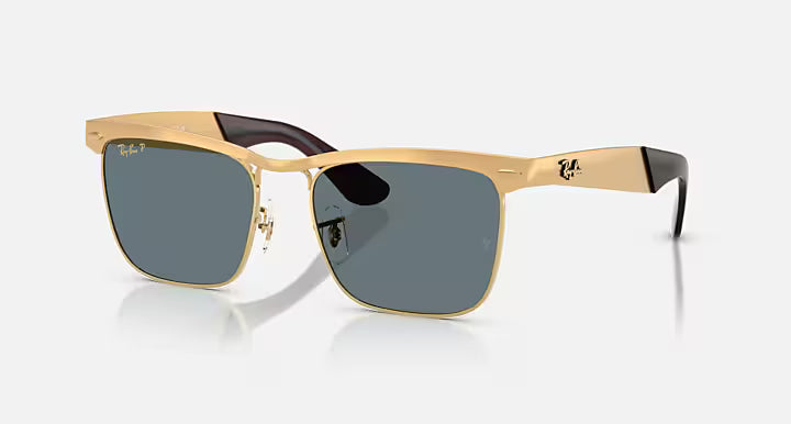 Ray-Ban Gold Frame with Dark Blue Lens Wayfarer Deluxe 0RB3875-92763R