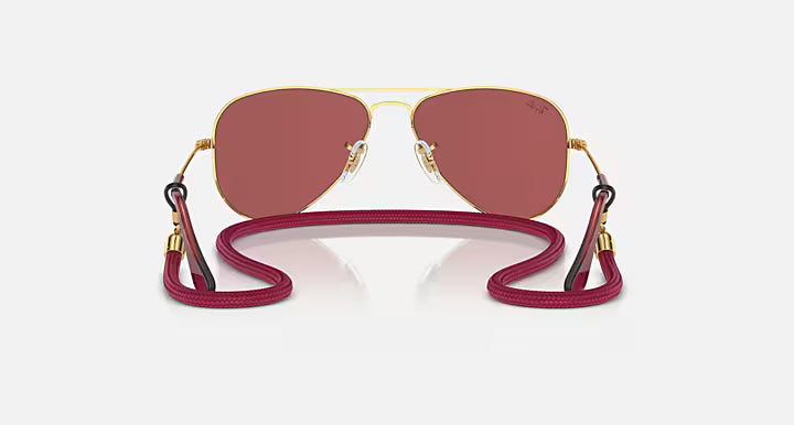 Kids Ray-Ban Red and Gold Aviators 0RJ9506S-223/B5