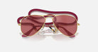 Kids Ray-Ban Red and Gold Aviators 0RJ9506S-223/B5