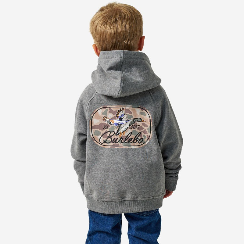 Burlebo Boy's Dark Heather Gray Ducks Flying In Fleece Hoodie Y-FH-DFI-DHG
