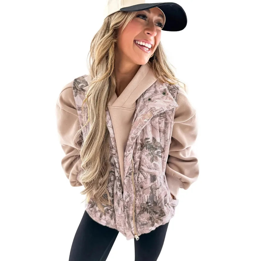 Women's Lightweight Camo Puff Vest 