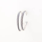 West & Co 1.75" 18K White Gold Plated Hoop Earring with Twist Detailing WC-E06WG