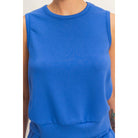 Women's Cobalt Blue Sleeveless Crew Neck Top DZ26C709-COB-WB