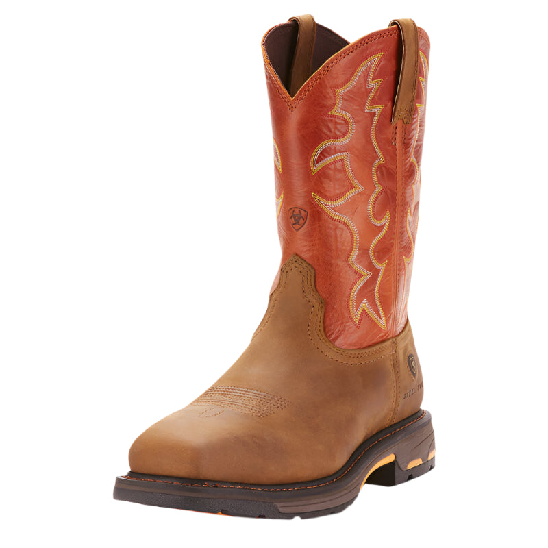 Men's Ariat WorkHog Wide Square Toe Steel Toe Work Boot 11" 10006961 - Crazy House Western Wear
