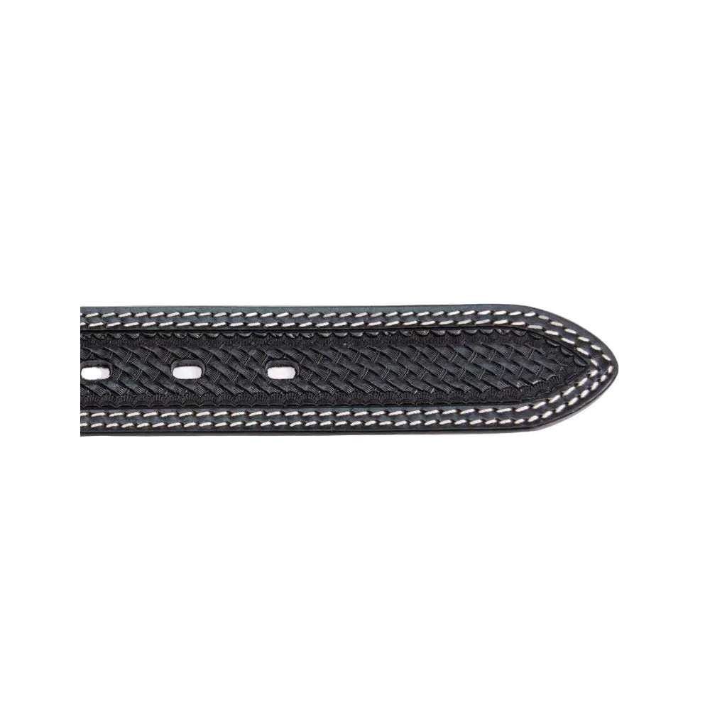 Men's Cowboy Chrome Belt with Basket Tooling 1001