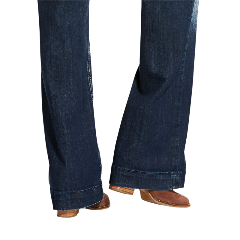 Women's Ariat Trouser Mid Rise Stretch Entwined Wide Leg Jean 10025302 - Crazy House Western Wear