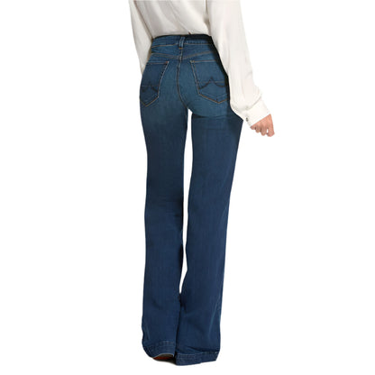 Women's Ariat Trouser Mid Rise Stretch Kelsea Wide Leg Jean 10027695 - Crazy House Western Wear