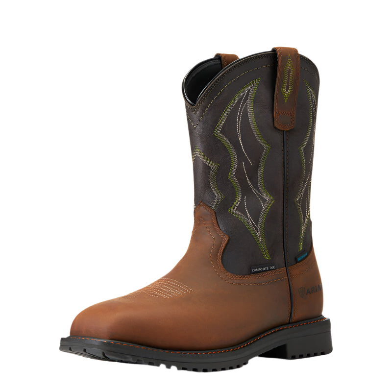 Men's Ariat RigTek 11" Wide Square Toe Waterproof Composite Toe Work Boot 10034156 - Crazy House Western Wear