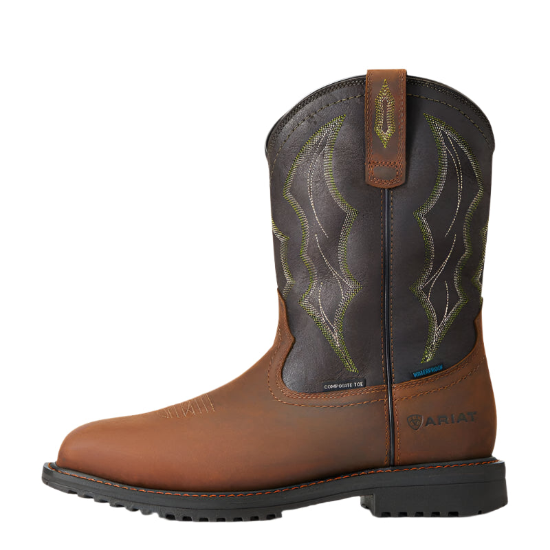 Men's Ariat RigTek 11" Wide Square Toe Waterproof Composite Toe Work Boot 10034156 - Crazy House Western Wear