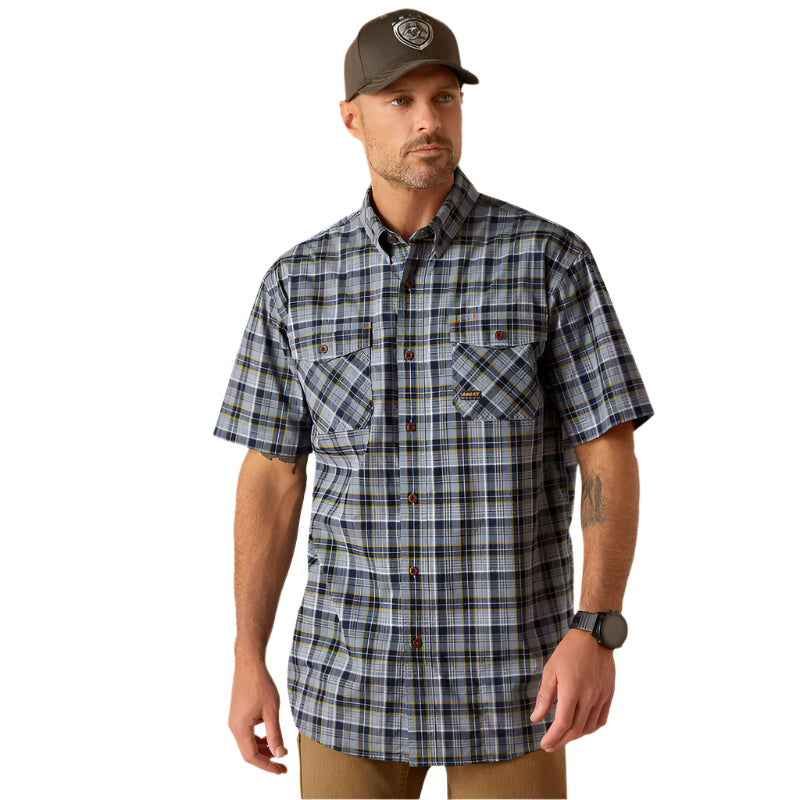 Men's Ariat Rebar Made Tough Dura Stretch Work Shirt 10048891 - Crazy House Western Wear