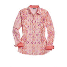Women's Tin Haul Long Sleeve Orange Aztec Printed Snap Shirt 10-050-0068-0313