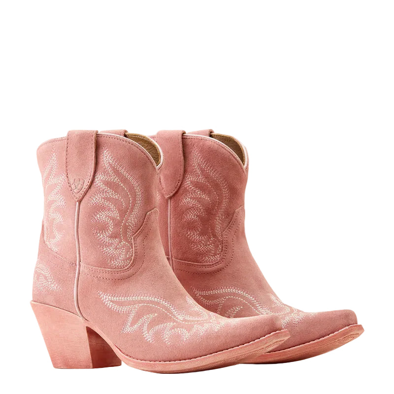 Women's Ariat  Carnation Pink Suede Chandler Western Bootie 10050900