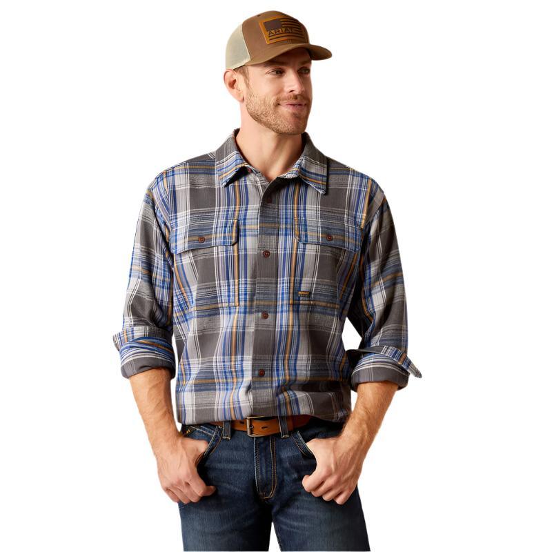 Men's Ariat Rebar Heavy Flannel Work Shirt 10052118 - Crazy House Western Wear