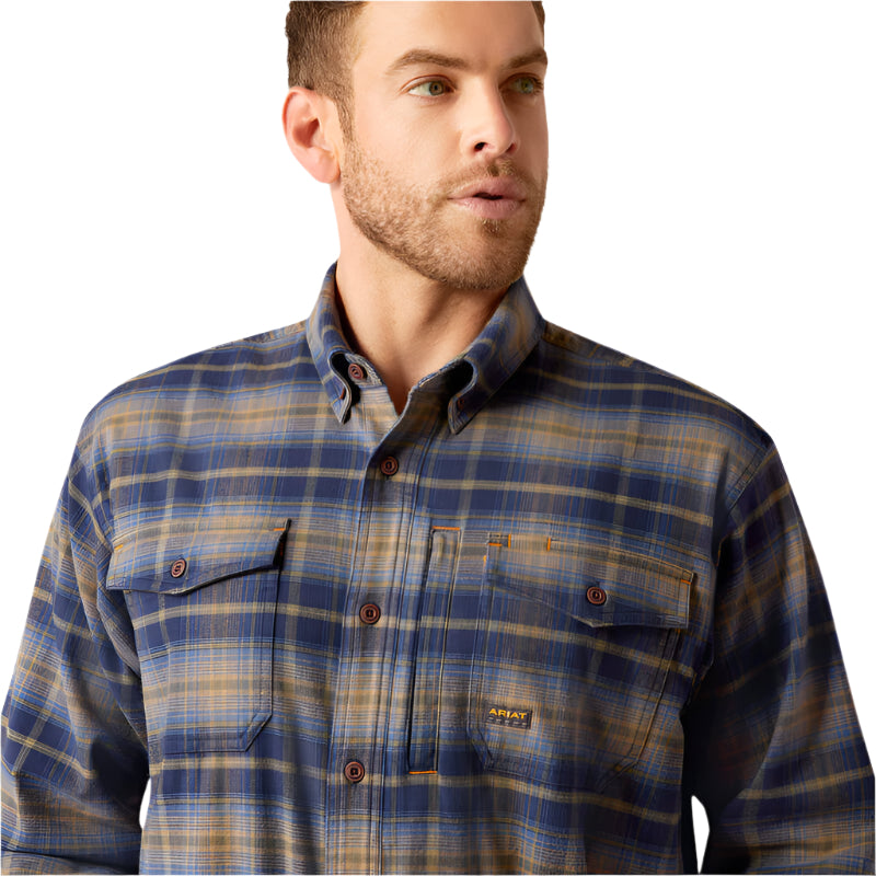 Men's Ariat Rebar Flannel DuraStretch Work Shirt 10052803 - Crazy House Western Wear