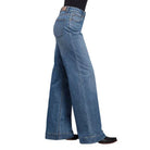 Women's Stetson Mid Wash Plain Pocket Wide Leg Jeans 10-054-0490-0200