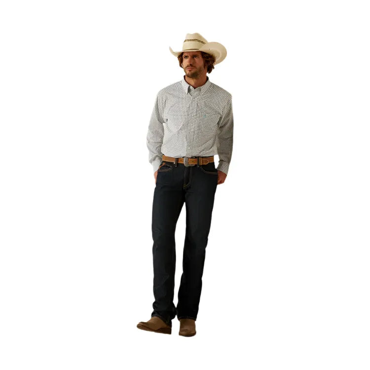 Men's Ariat Gaylor Shirt White 10054643 - Crazy House Western Wear