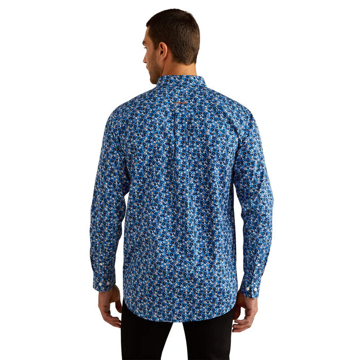 Men's Ariat Brighton Long Sleeve Shirt Blue 10054663 - Crazy House Western Wear