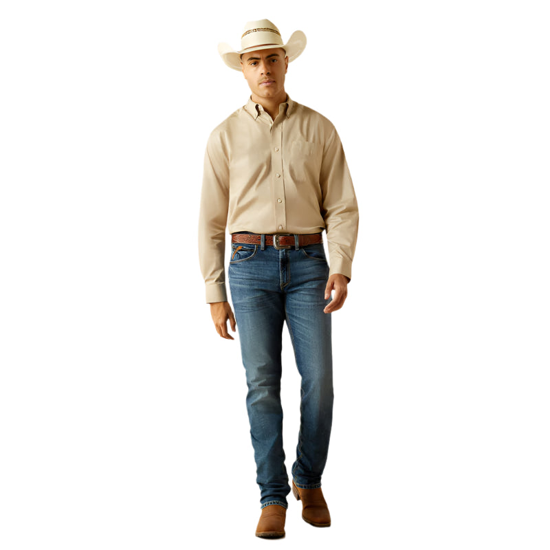 Men's Ariat Lightweight Solid Twill Classic Fit Shirt 10058558 - Crazy House Western Wear