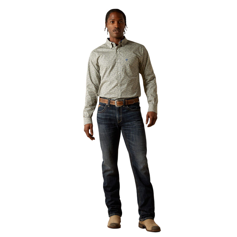 Men's Ariat Wrinkle Free Cade Fitted Shirt 10062233 Crazy House Western Wear Men's Ariat Wrinkle Free Cade Fitted Shirt 10062233 Crazy House Western Wear