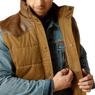 Men's Ariat Cub Khaki Western Quilted Vest 10062439