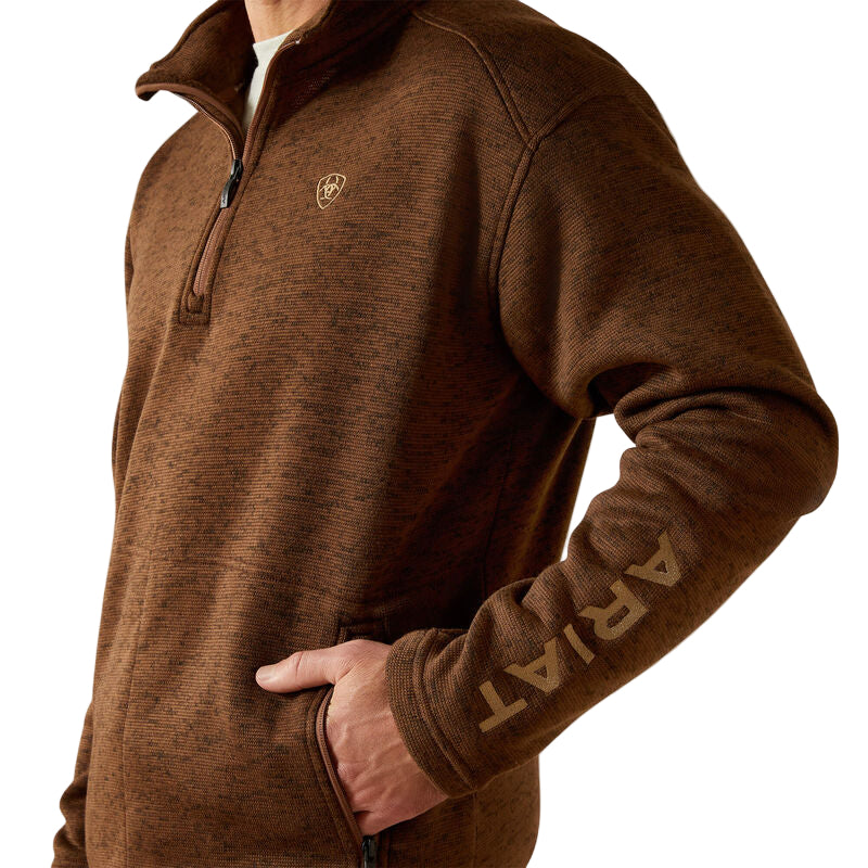 Men's Ariat Caldwell Logo 1/4 Zip Sweater 10062619