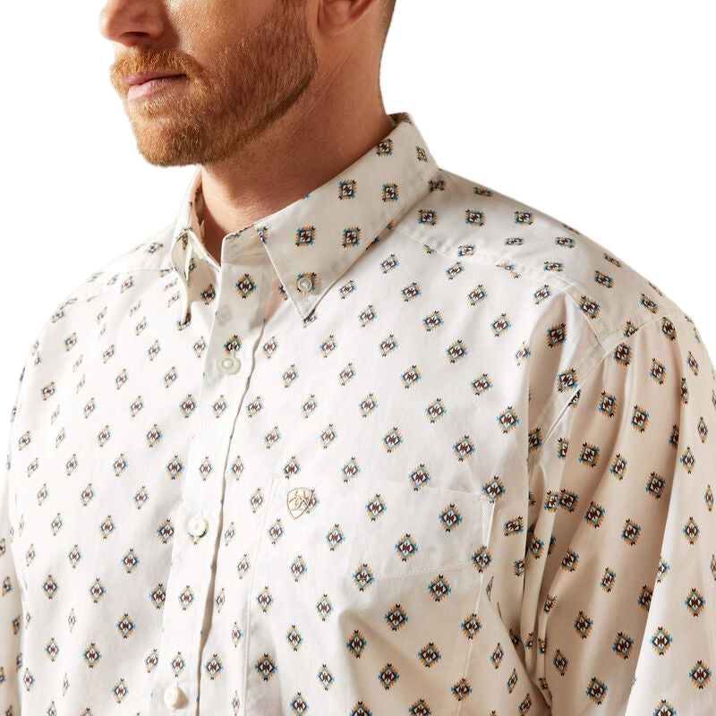 Men's Ariat White Thell Classic Fit Shirt 