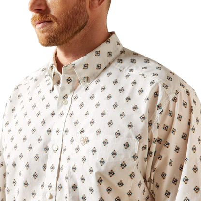 Men's Ariat White Thell Classic Fit Shirt 