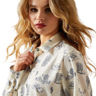 Women's Ariat Blue and White Homestyle Shirt 