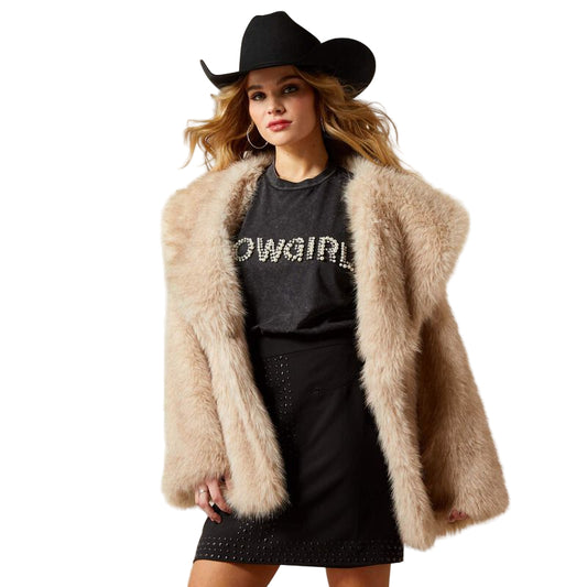 Women's Ariat Tan Faux Fur Coat