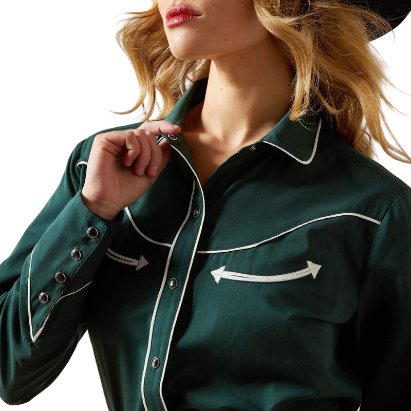 Women's Ariat Pine Grove Green Mirrorball Blouse 10065988