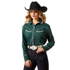 Women's Ariat Pine Grove Green Mirrorball Blouse 10065988