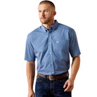 Men's Ariat Ensign Blue Geo Print Wrinkle Free Case Classic Fit Shirt 10071017