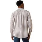 Men's Ariat White Plaid Wrinkle Free Clyde Fitted Shirt 10071019
