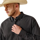 Men's Ariat Black Plaid Pro Series Triston Classic Fit Shirt 10071038