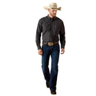 Men's Ariat Black Plaid Pro Series Triston Classic Fit Shirt 10071038