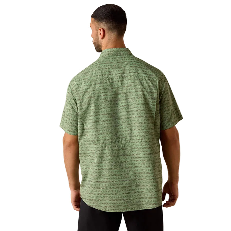 Men's Ariat Green Printed VentTEK Outbound Classic Fit Shirt 10071053