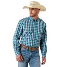 Men's Ariat White Plaid Pro Series James Classic Fit Shirt 10071086