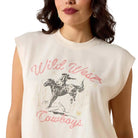 Women's Ariat Sea Salt Wild West Cropped T-shirt 10071110