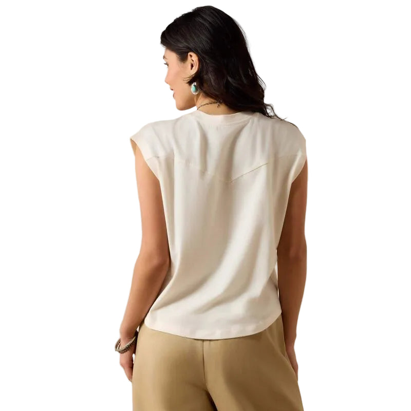 Women's Ariat Sea Salt Wild West Cropped T-shirt 10071110