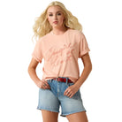 Women's Ariat Tropical Peach Cowgirl at Heart T-Shirt 10071111