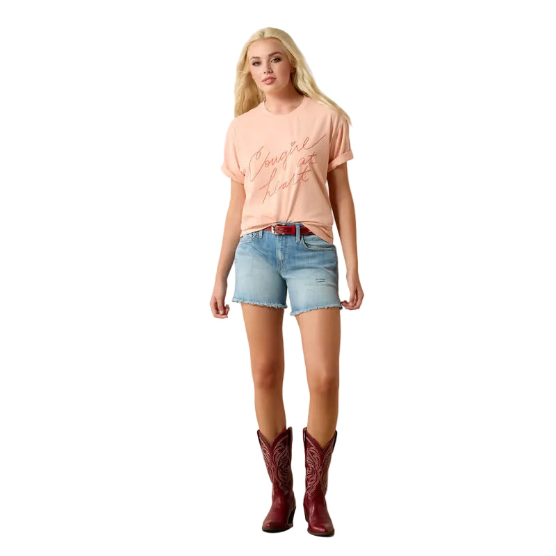 Women's Ariat Tropical Peach Cowgirl at Heart T-Shirt 10071111