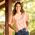 Women's Ariat Tropical Peach Cowgirl at Heart T-Shirt 10071111