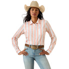 Women's Ariat Peach Amber Stripe Kirby Shirt 10071414