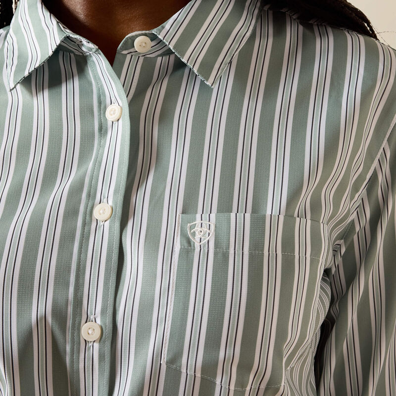 Women's Ariat Green Bay Stripe Kirby Pro Shirt 10071467