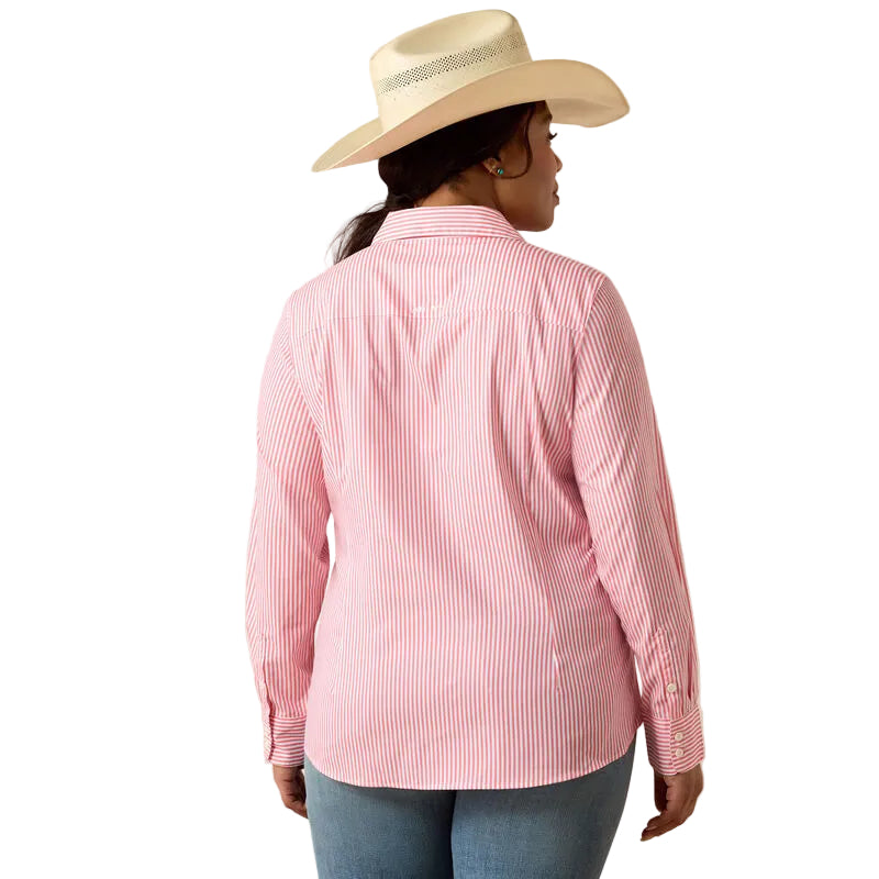 Women's Ariat Sun Kissed Coral Stripe Kirby Pro Shirt 10071468