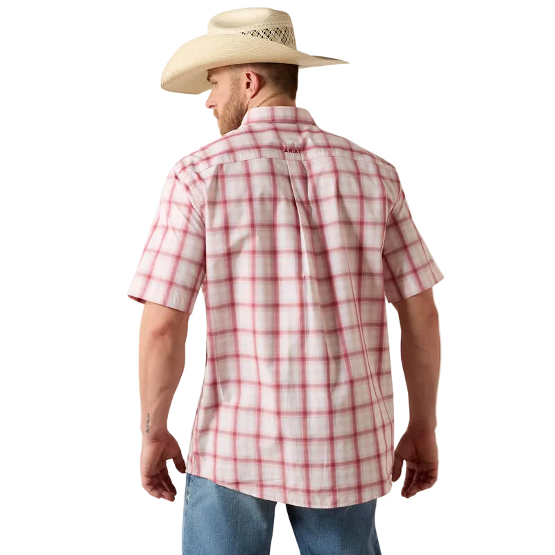 Men's Ariat Peach Plaid Pro Series Tully Classic Fit Shirt 10071573