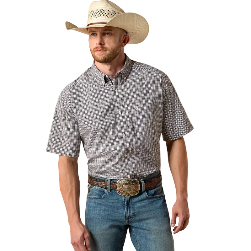 Men's Ariat Black Plaid Pro Series Tommie Classic Fit Shirt 10071582