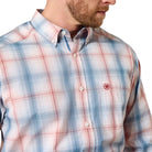 Men's Ariat White Plaid Pro Series Teddy Classic Fit Shirt 10071585